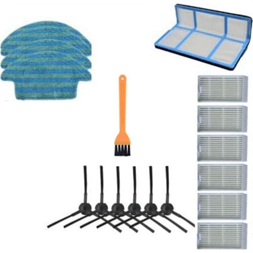 18Pcs for V55 Pro Mop Cloth Side Brush Hepa Filter for Ilife V55 Pro Robot Vacuum Cleaner Main Filter Patch Replacement