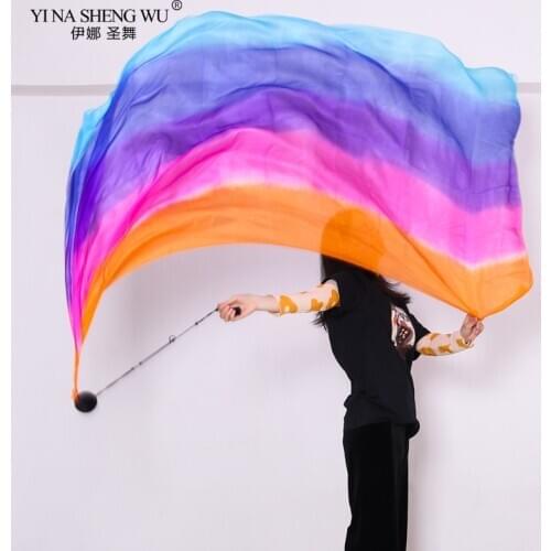 2pcs Real Silk Veil With 2pcs POI Thrown Balls Belly Dance Stage Performance Props Belly Dance Accessory Professional Customized