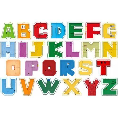 26pcs English Letter Robots Deformation Letter Robot Action Figures Transformation toy Puzzle Kids Gifts Educational toy