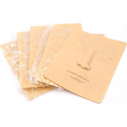 3D *10pcs Face Practice Skin Permanent Makeup Eyebrows Lips Face Training Silicone Skin Free Shipping