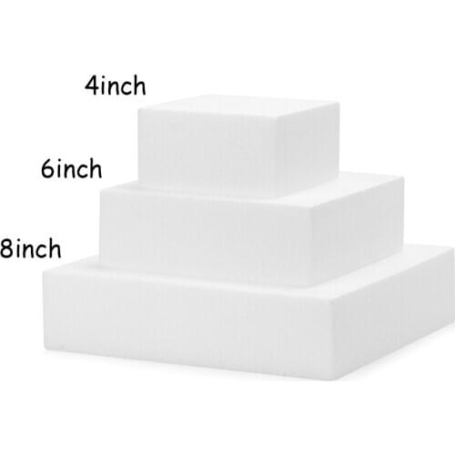 4/6/8/10 inch Square/Hexagon Styrofoam Cake Dummy Modelling Sugar Craft Kitchen DIY Practice Model Cake Foam Mould