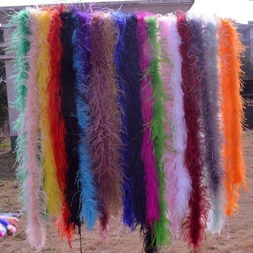 4 meterss/lot 1ply Brown colors Ostrich Feather Plumes Fringe trim Feather Boa Stripe for Party Clothing Accessories Craft
