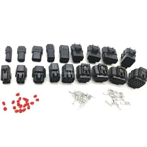 45set/lot 1P/2P/3P/4P/6P/8P/10P/12P/16P Way Waterproof Connector Car Modification Plug Socket Terminal for Tyco Type
