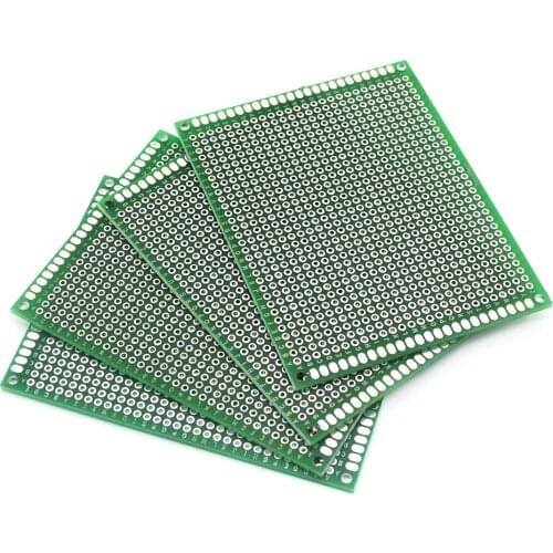 5pcs Double Sided PCB Board ( 2x8cm 3x7cm 4x6cm 5x7cm 6x8cm 7x9cm 8x12cm ) Tinned FR4 Prototype Kit Printed Circuit Perfboard