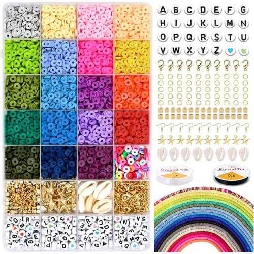 5000pcs 6mm flat beads + letter beads DIY bracelet beading material Bracelet beaded material