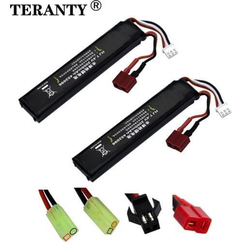 2S Water Gun battery with T Plug 7.4V 2000mAh Lipo Battery for M4/AK47 Mini Airsoft BB Air Pistol Electric Toys RC Parts 452096