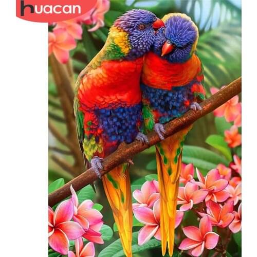 HUACAN 5d Diamond Painting Bird Rhinestones Pictures DIY Diamond Embroidery Cross Stitch Animal Mosaic Flower Home Decor