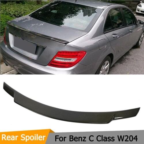 Carbon Fiber Rear Trunk Spoiler Wing For Benz W204 Spoiler C Class C200 C250 C300 C350 C63 AMG 4-Door 2008-2013