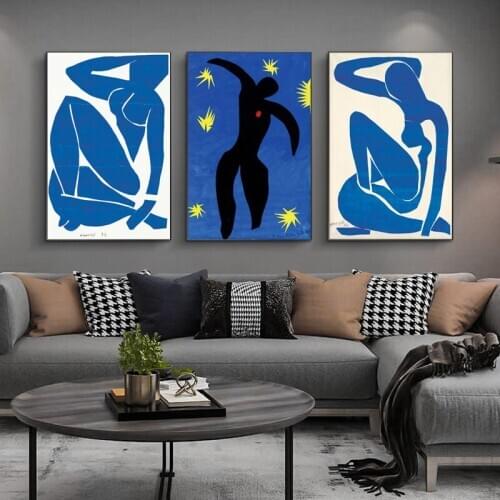 Blue Nudes Famous Art By Henri Matisse Canvas Paintings On the Wall Art Posters And Prints Nude Art Pictures For Living Room