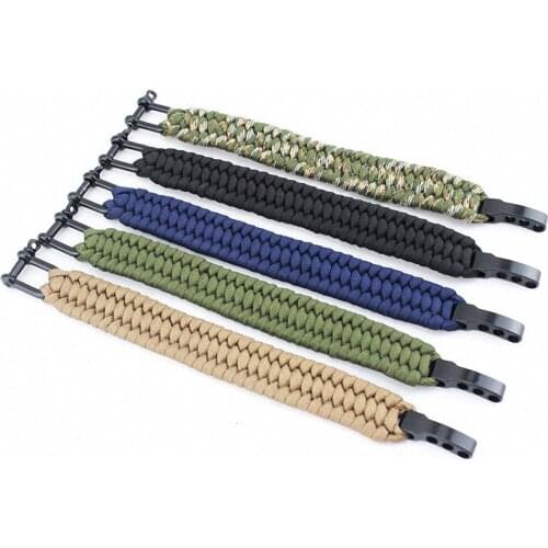 23cm EDC Outdoor Paracord Bracelet Multi-functional Adjustable Camping Hiking Emergency U Buckle Outdoor Survival Accessories