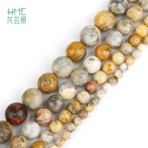 Pick Size 4mm 6mm 8mm 10mm Natural Stone Beads Crazy Agates Faceted Ball Loose Beads For Jewelry Making Accessories