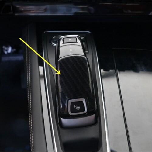 ABS Carbon Fibre Silver Shift Gear Decorated Cover For Peugeot 508L AA707