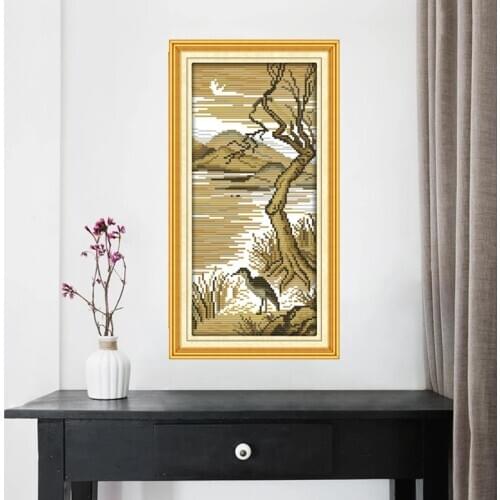 Moonlight tree Cross Stitch Kits Printed patterns canvas Living room Embroidery Needlework set Easy Cross-stitch Home Decor