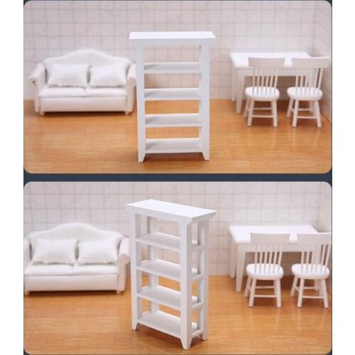 1:12 Dollhouse Wood Shelf Rack Mini Doll House Furniture Model Kitchen Bathroom Accessories Doll House Decor L69B