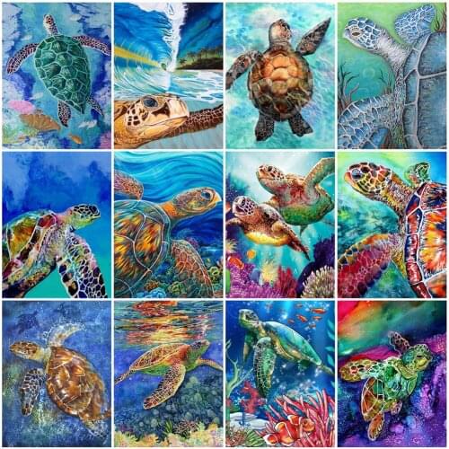 EverShine DIY Diamond Embrioidery Animals Cross Stitch Diamond Mosaic Art Painting Tortoise Rhinestones Needlework Home Decor