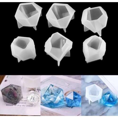 Crystal Silicone Irregular Gem Molds Faceted Stone Pendant Casting Silicone Mould Epoxy Resin Mold for DIY Crafts Jewelry Making