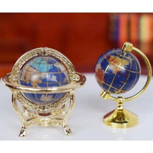 1PCS Mini Metal 1:12 Scale Vintage Blue World Globe Miniature Dollhouse Furniture Livingroom Reading Room Decor Accessories