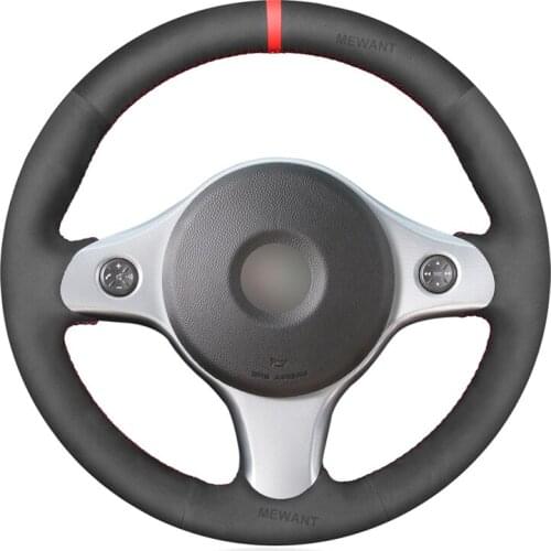 MEWANT Black Suede Car Steering Wheel Cover Braid for Alfa Romeo 159 2006 2007 2008 2009 2010-2011