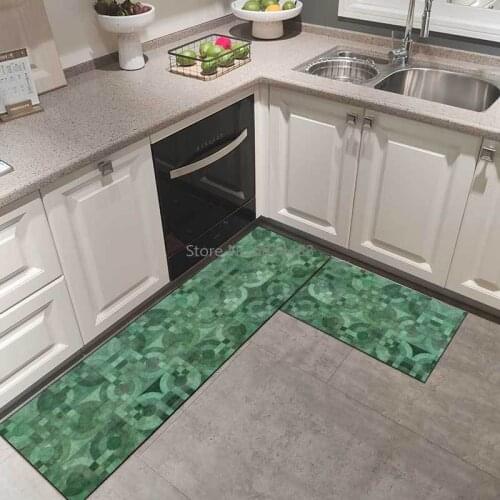 Fashionable Modern Minimalist Geometric Mosaic Kitchen Mat Combination Entry Mat Bedroom Non-slip Bedside Blanket