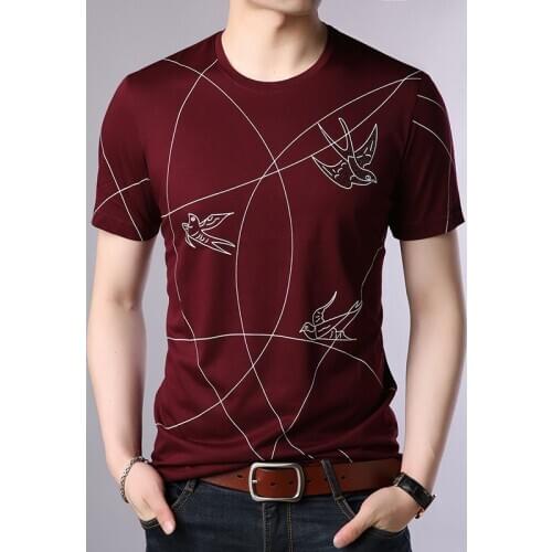 2019 New Summer T Shirts Mens Fashion Short sleeve Tshirt Male Tops Tees Casual t-shirt Round neck Slim Asian