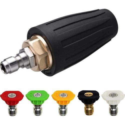 NEW-Turbo Nozzle for Pressure Washer, Rotating Nozzle and 5 Tips, 1/4 Inch Quick Connect 3600 PSI