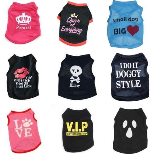 Pet Dog Clothes For Dog Cat Vest T Shirts Pet Costume Cotton Clothes For Small Dogs Chihuahua Cool Puppy Clothing For Kitty 40