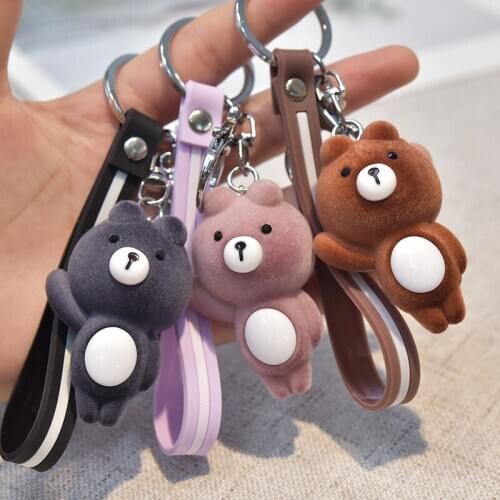 Autumn and winter new velvet bear key fodg bag pendant fashion boutique night market stalls sell small pendants