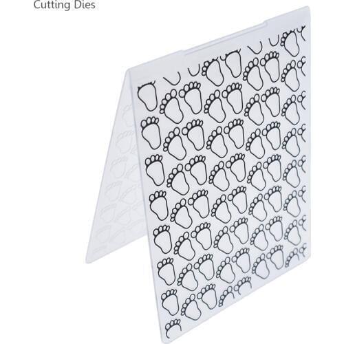 Footprint Printed Plastic Embossing Folder For Scrapbook DIY Album Card Making Plastic Templates Tools