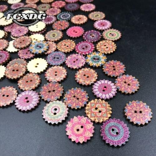100pcs Upholstery Furniture Buttons Sewing Accessories Gear Shape Wooden Vintage Buttons Gift Card Decor Handmade DIY Supplies