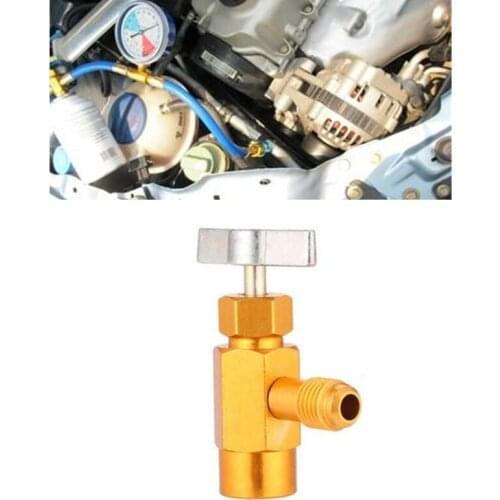R134A Can Tap V-alve Refrigerant Dispenser Tool with Tank Adapter for 1/2 inch AC Freon Charging Hose
