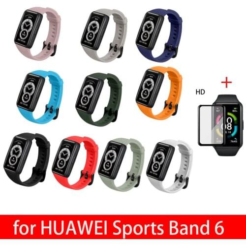 Newest Silicone Band For Huawei Sports Bracelet 6 Silicone Strap Watchband Bracelet Strap Huawei Bracelet 6 Strap Soft
