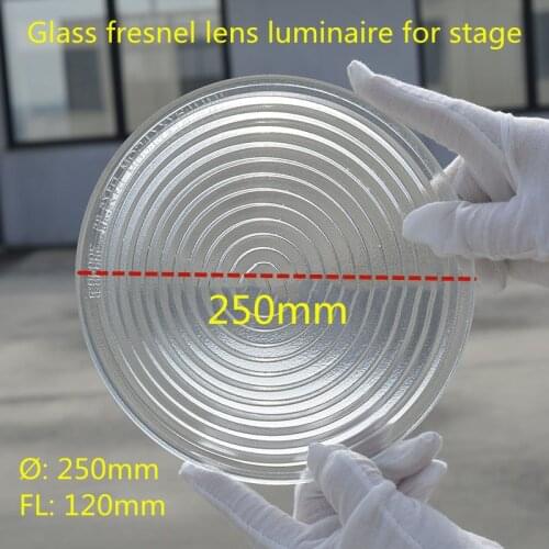 Borosilication glass fresnel lens diameter 250mm focal length 100mm 120mm the luminaire for stage lilm and televison lights