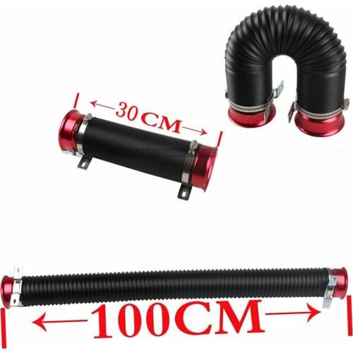 Flexible Air intake Pipe with Horn Mouths 3" 76MM Adjustable Car RAM/COLD Air Intake Piping Turbo Duct Inlet Hose