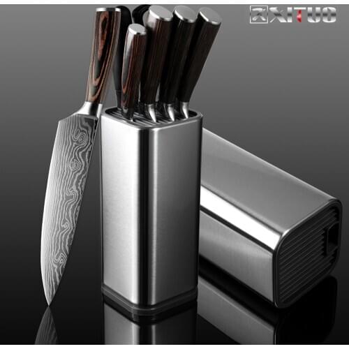 XITUO Stainless Steel Universal Knife Holder Space Saver Knife Storage Tool Meat Chef Knife Block Multi-tool Kitchen Holder