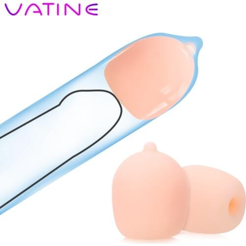 VATINE Penis Extender Beads Normal Condom Cock Ring For Penis Enlargement Reusable Soft Head Attachment Ball Adult Sex Toy