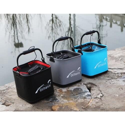 Play bucket folding bucket live fish bucket live fish box fishing tackle small accessories fish guard bucket fishing box