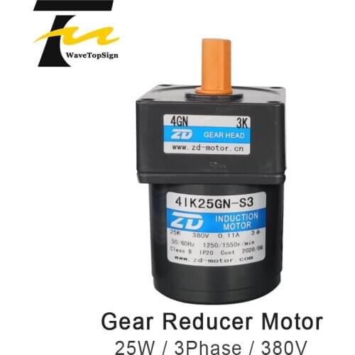Wavwtopsign 25W 3Phase 380V Gear Reduction Motor 4IK25GN-S Micro Motor 41K25GN-S3