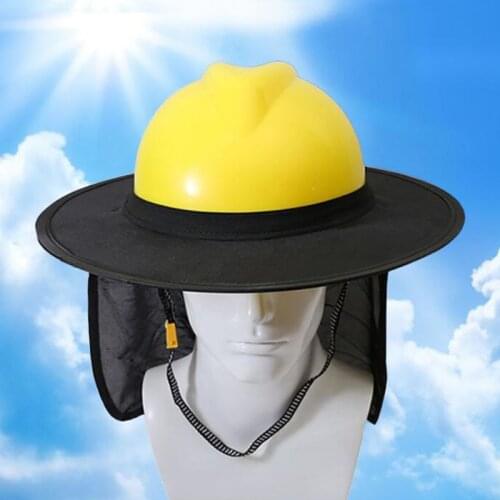 Hard Hat Sun Shield, Full Brim Mesh Neck Sun Shade Protector High Visibility, (Hard Hat Not Included) Blue, Black, Orange