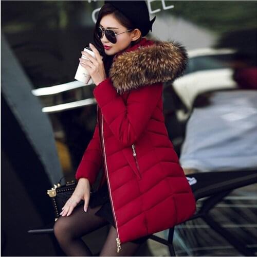 Winter Women Basic Jackets Coats Thick Parkas Women Warm Hooded Slim Parka Woman Fur Collar Outwear Long Clothing Plus Size 4XL