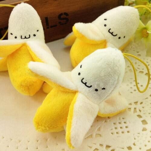 1pcs Super CUTE Mini 6CM Plush Stuffed Banana Toy Doll - Bouquet Plush Toy , Lovers Gift String Plush Pendant Doll Toy