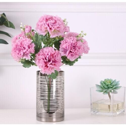 10 Heads Of Carnations Bunch Artificial Flowers For Mothers Day Gifts Home Table Decoration Wedding Fake Bouquets