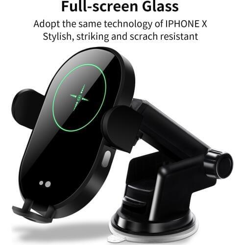 15w Quick charge wireless charger car charger infrared sensor car charger wireless for iPhone Samsung Huawei Xiaomi mobile phone