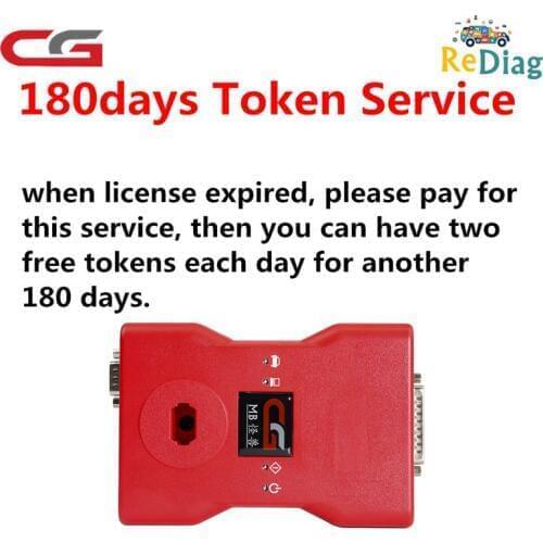 180 Days Two Free Tokens Each Day Add Token Service For CGDI Prog MB For Benz Car Key Programmer
