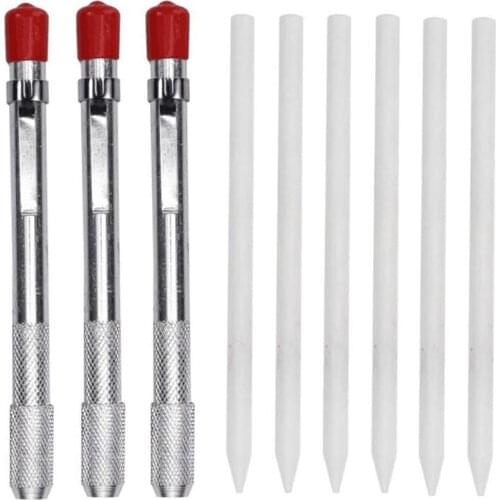 3 Soapstone Round Holders with 6 Refills for Welding Tools and Welders Markers Removable Markings on Steel, Aluminum