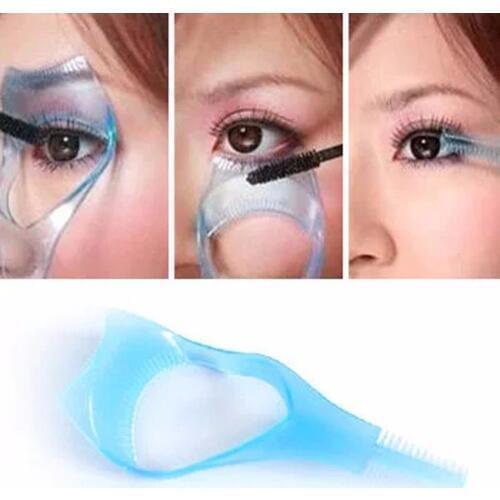 3 in 1 Mascara Applicator Guide Guard Eyelash Comb Cosmetic Brush Eyes Lash Curler Eyelash Brush Curler Makeup Tools