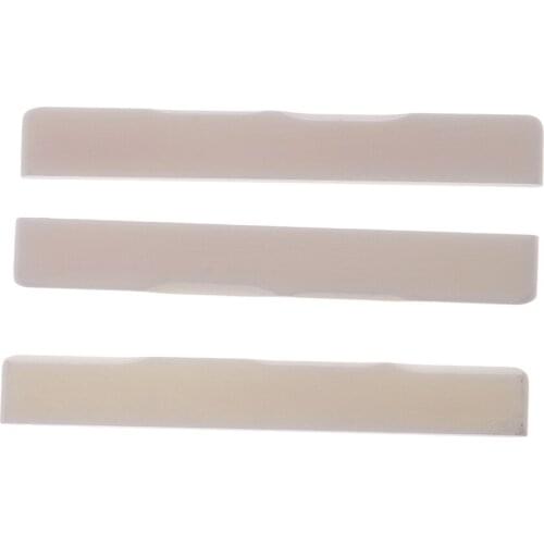 3x Uku Cattle Bone Slot Saddles Carved for 4-String Guitar Replacement Parts