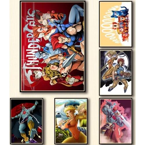 47 Designs Anime Thundercats Whitepaper Poster Artwork Fancy Wall Sticker for Coffee House Bar