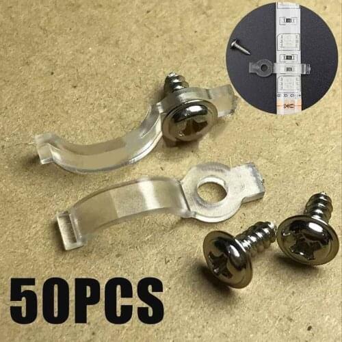 50Pcs Fixer Clip With Screw For Fix 5050 RGB Single Color LED Strip Light Mounting Brackets Clip