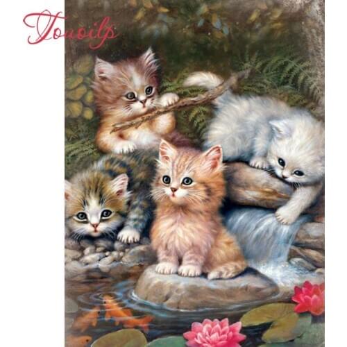 TOUOILP Full Square drill 5D DIY Diamond painting Cat nest Diamond Embroidery Mosaic Cross Stitch Rhinestone decoration gift