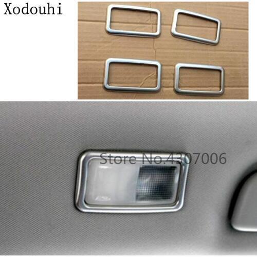 Car styling cover stick ABS matte rear read back reading light lamp trim hoods 4pcs For Toyota Sienna 2015 2016 2017 2018